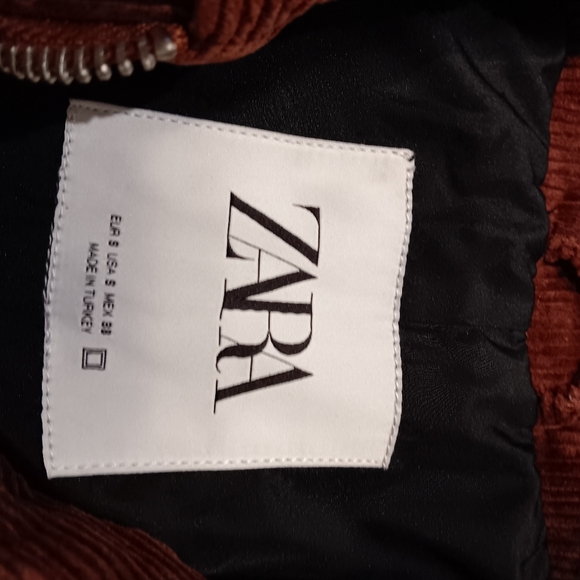 Zara Rust Corduroy Jacket Sz S Semi New - Picture 3 of 4